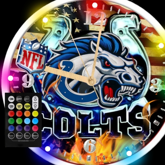 Indianapolis Colts RGB led clock - Picture 3 of 5